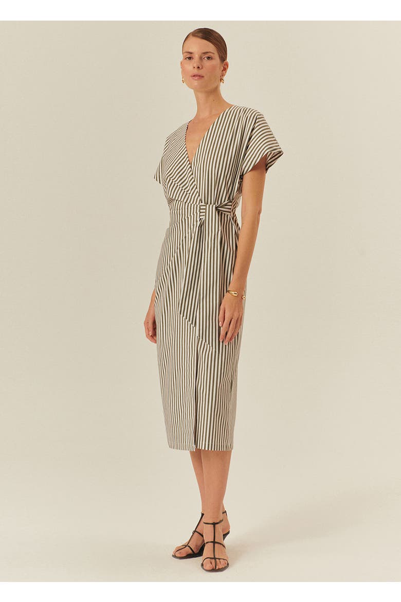 Collins Midi Dress, Alternate, color, KHAKI BONE