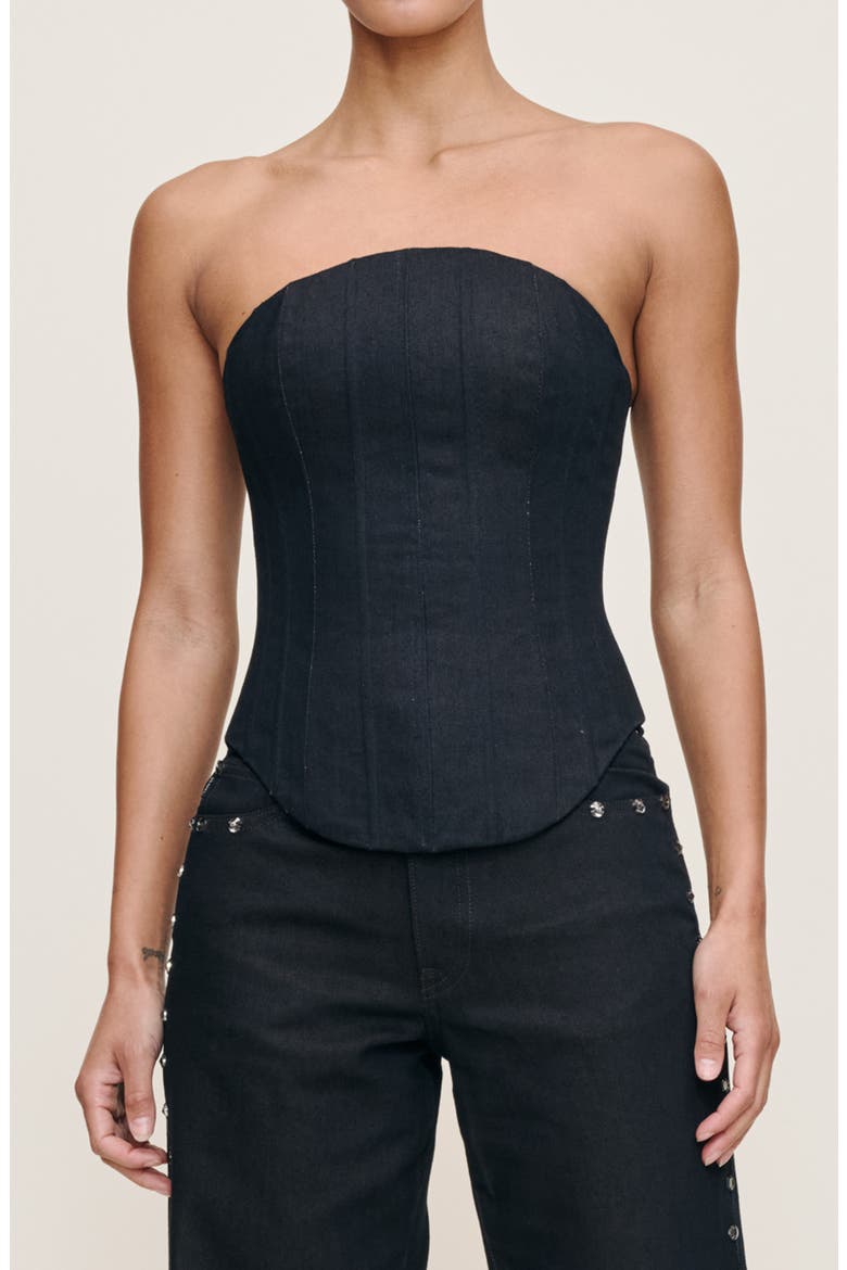 Denim Corset Top, Main, color, ETERNITY