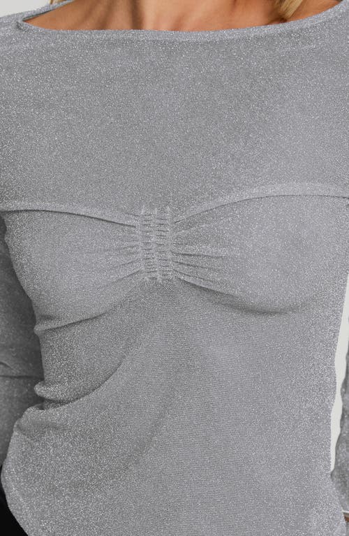 Princess Polly Crystal Clear Metallic Mesh Top