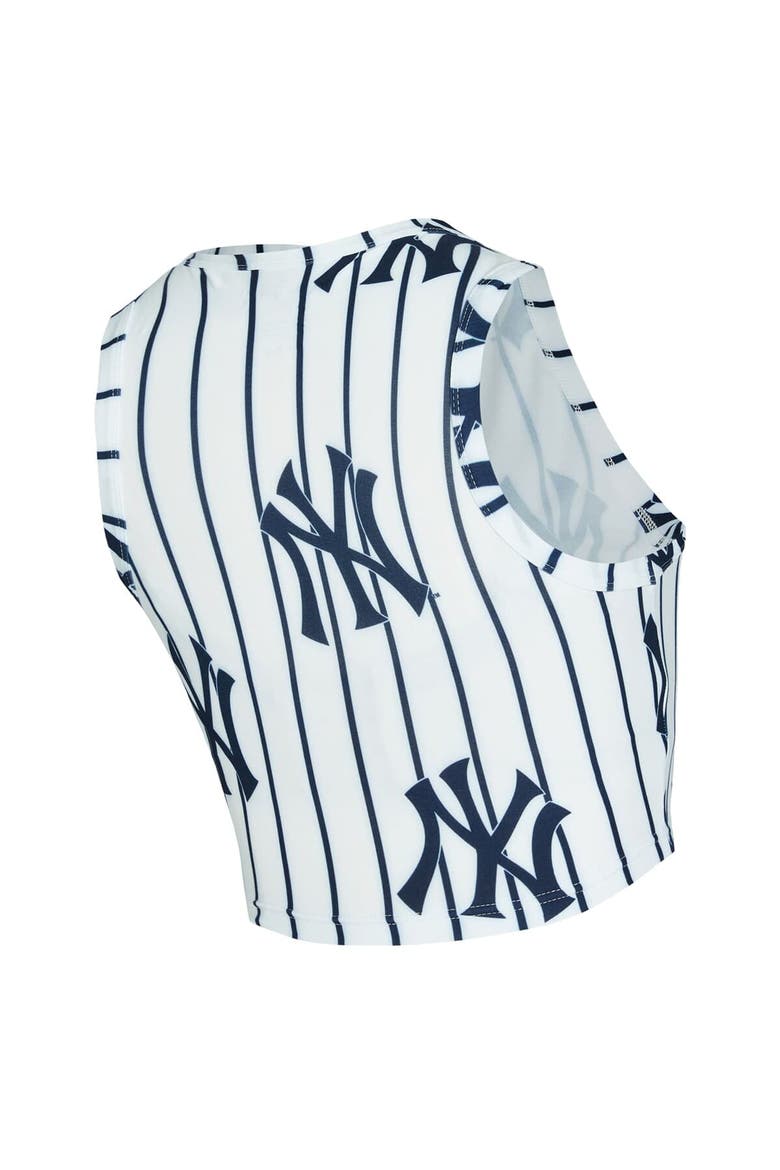 Women's Concepts Sport  White New York Yankees Pinstripe Record Tank & Short Set, Alternate, color, White