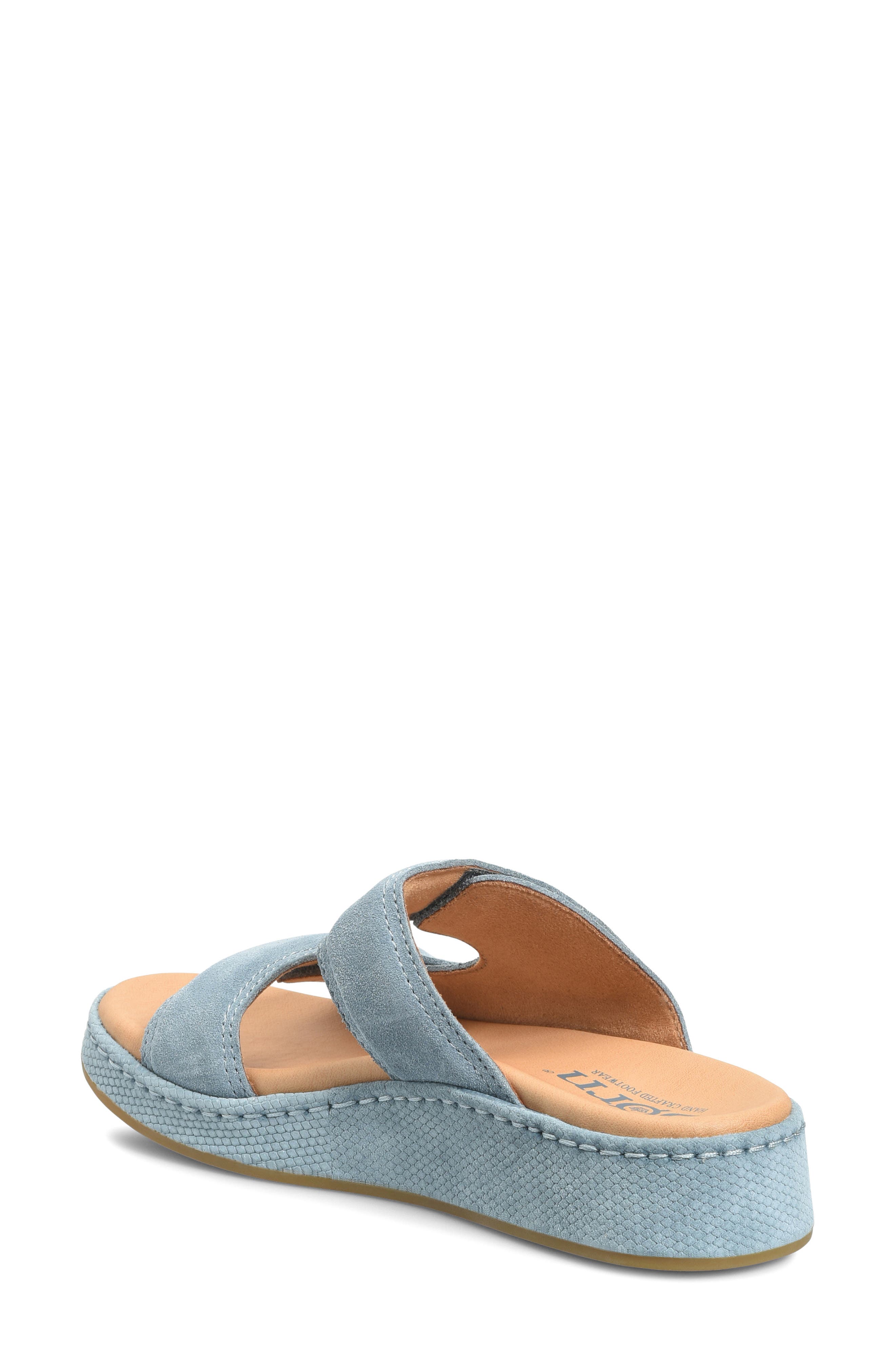 Børn Vivian Wedge Sandal, Alternate, color, Light Blue Suede