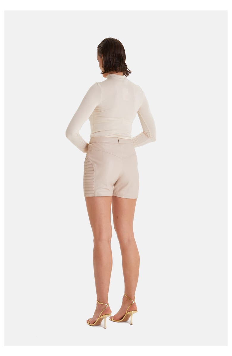 FURNIQ UK Leather Fashion Short, Alternate, color, Beige