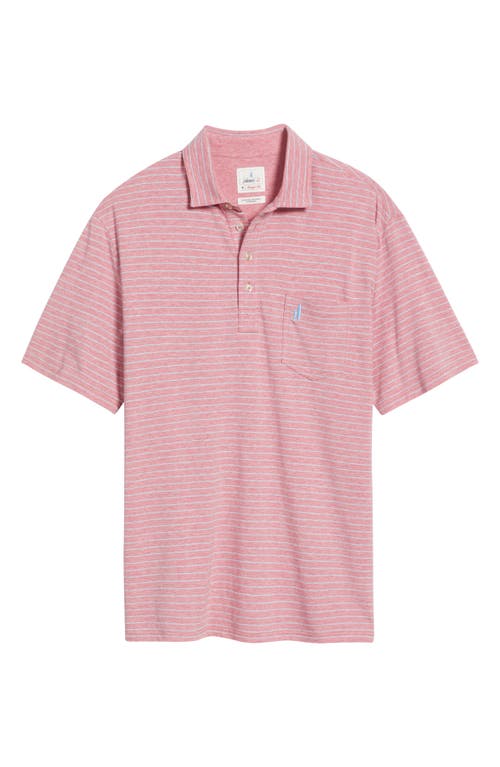 Johnnie-o Ryan Stripe Polo In Pink