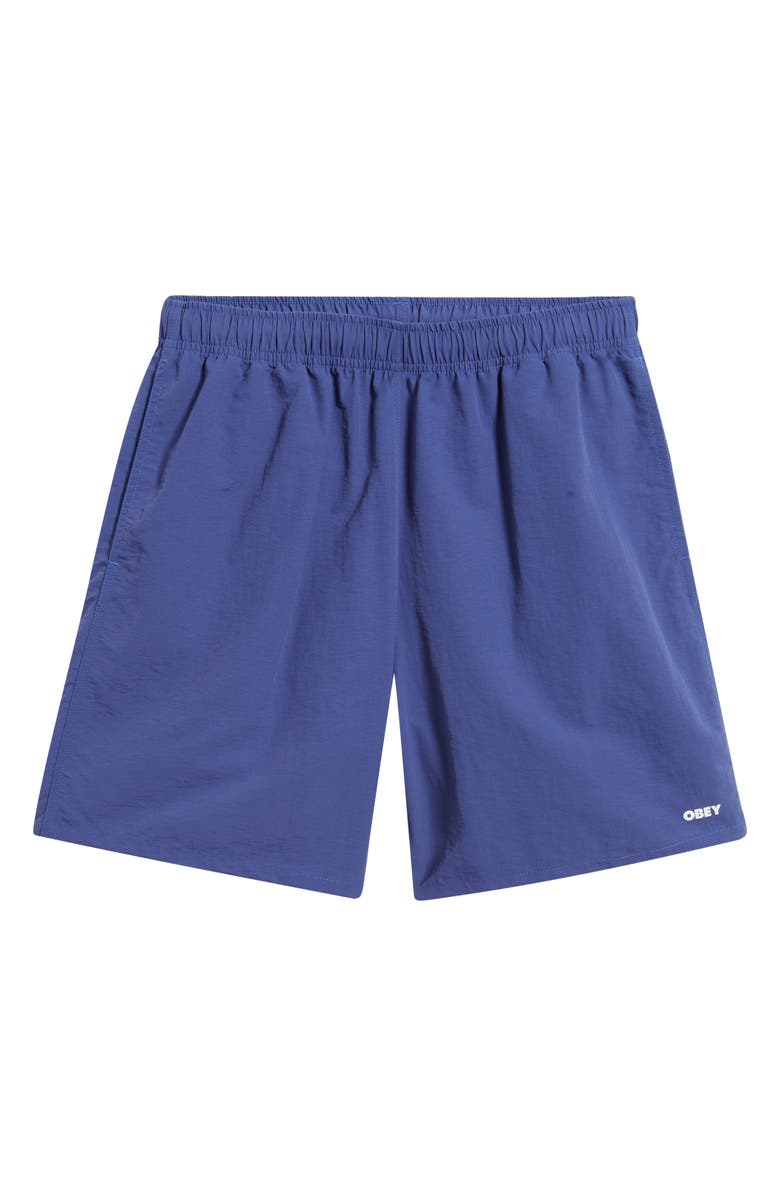 Obey Easy Bold Nylon Shorts, Alternate, color, Skipper Blue