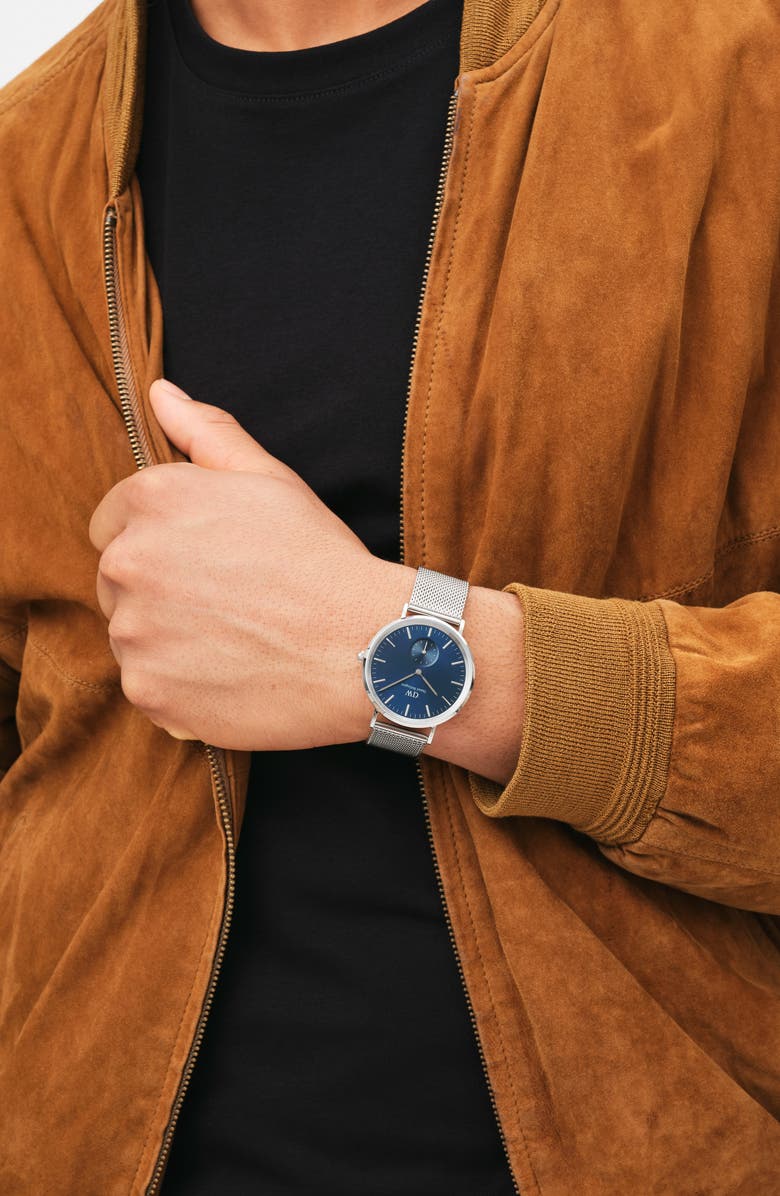 Daniel Wellington Classic Multi Eye Mesh Strap Watch, 40mm, Alternate, color, Silver