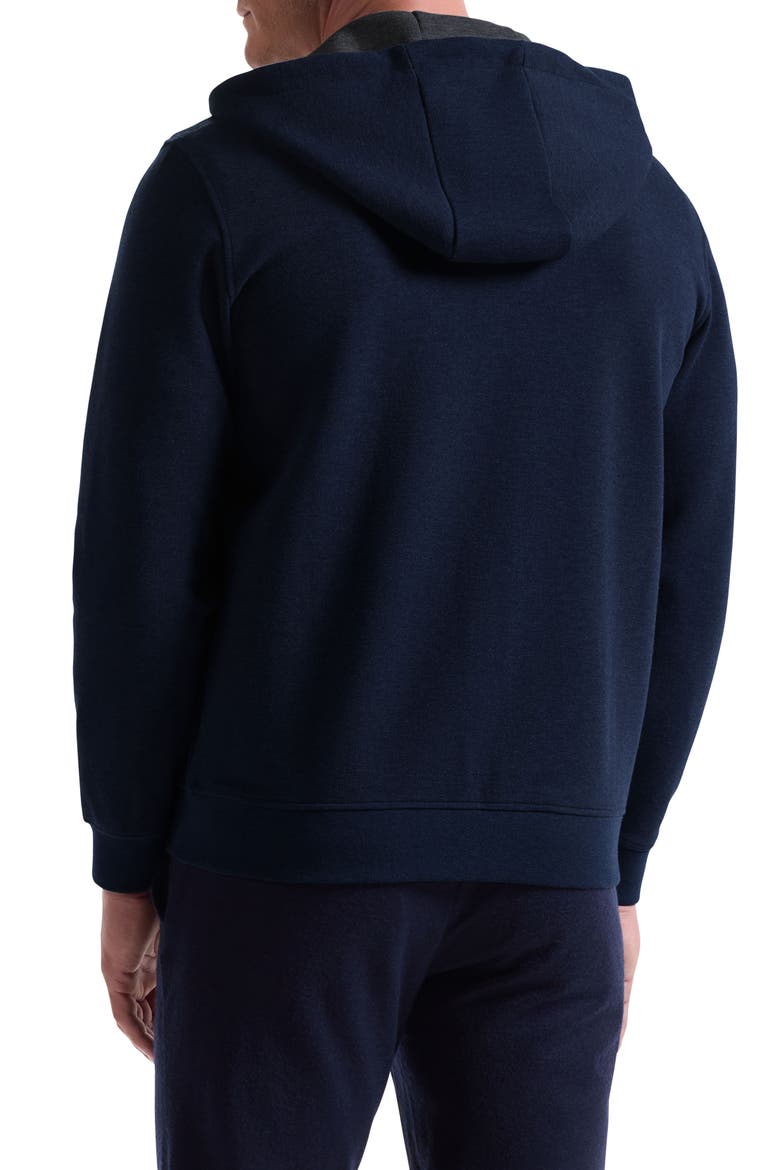 Piqué zip-Up Hoodie, Alternate, color, NAVY