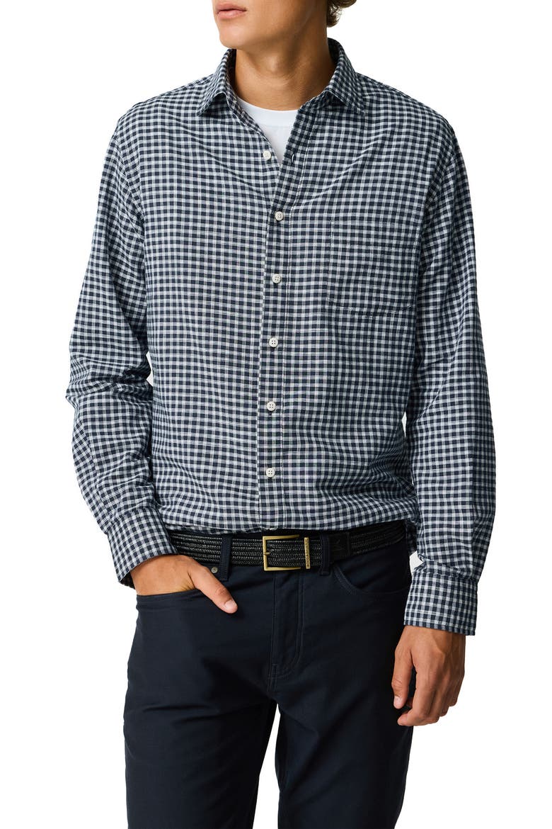 McKerrow Check Cotton & Linen Shirt, Main, color, ROYAL