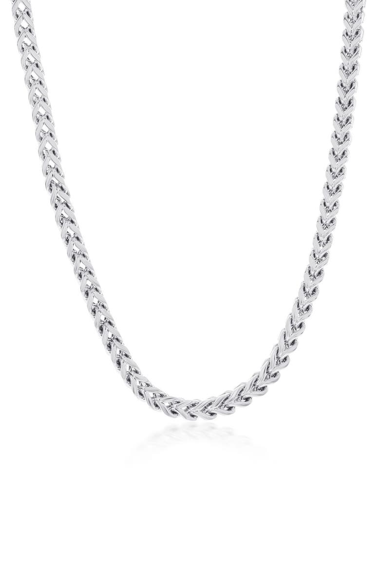 Men's Franco Chain Necklace, Main, color, SILVER