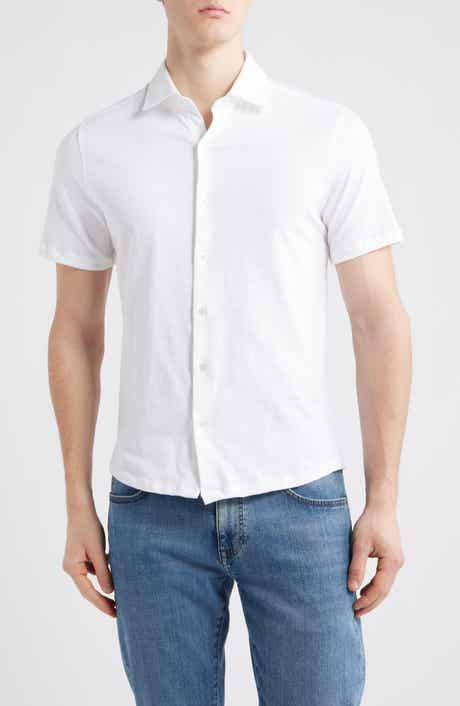 Robert Barakett Kimberton Short Sleeve Knit Button-Up Shirt