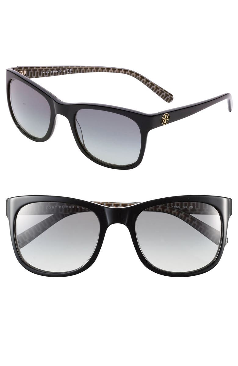 Tory Burch 53mm Glam Logo Sunglasses, Main, color, 