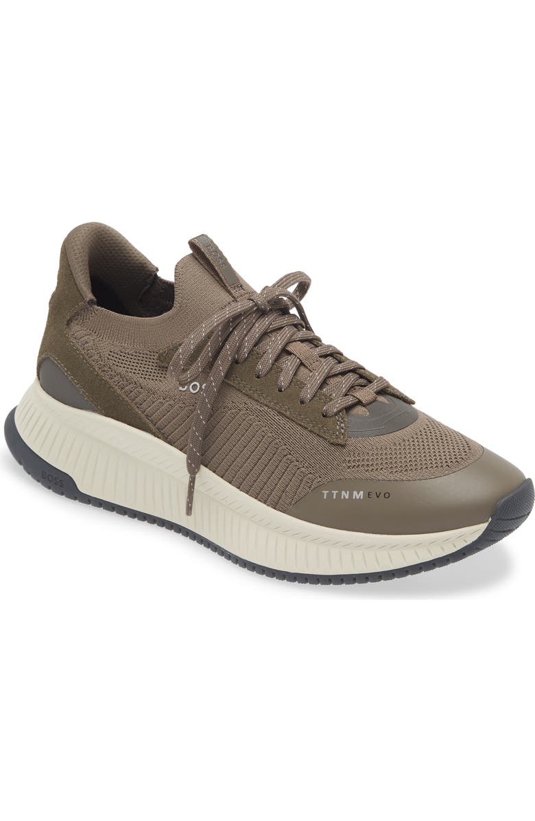 BOSS TTNM Evo Slon KNSD Sneaker, Main, color, Dark Green