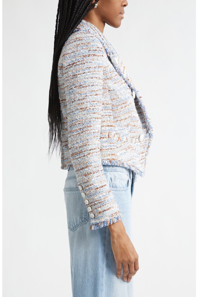 Marv Boxy Tweed Jacket, Alternate, color, BLUE/ BEIGE TWEED