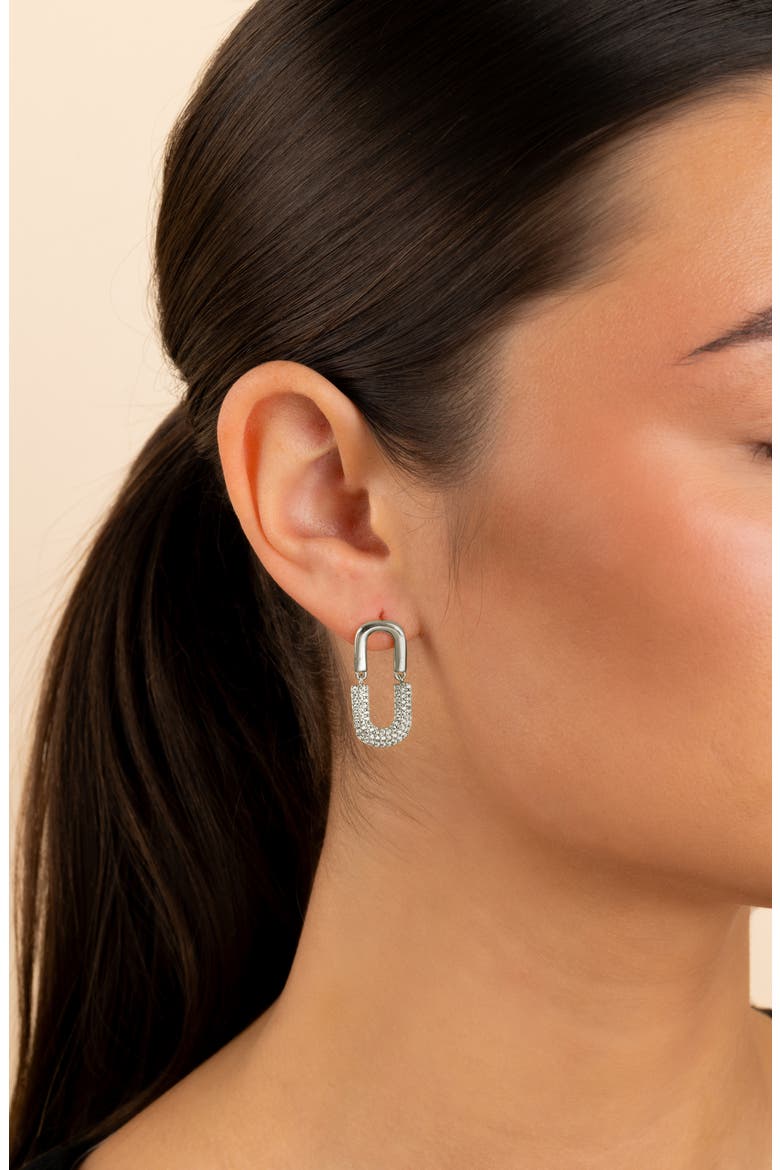 Ellie Radiant Arc Drop Earrings, Alternate, color, SILVER