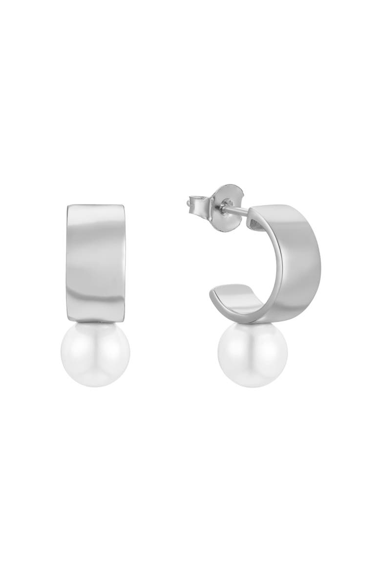 Leah Pearl Hoops, Main, color, Silver