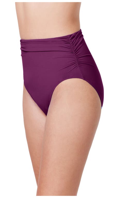 Profile By Gottex Tutti Frutti Shirred High Waist Swim Bottom In Purple