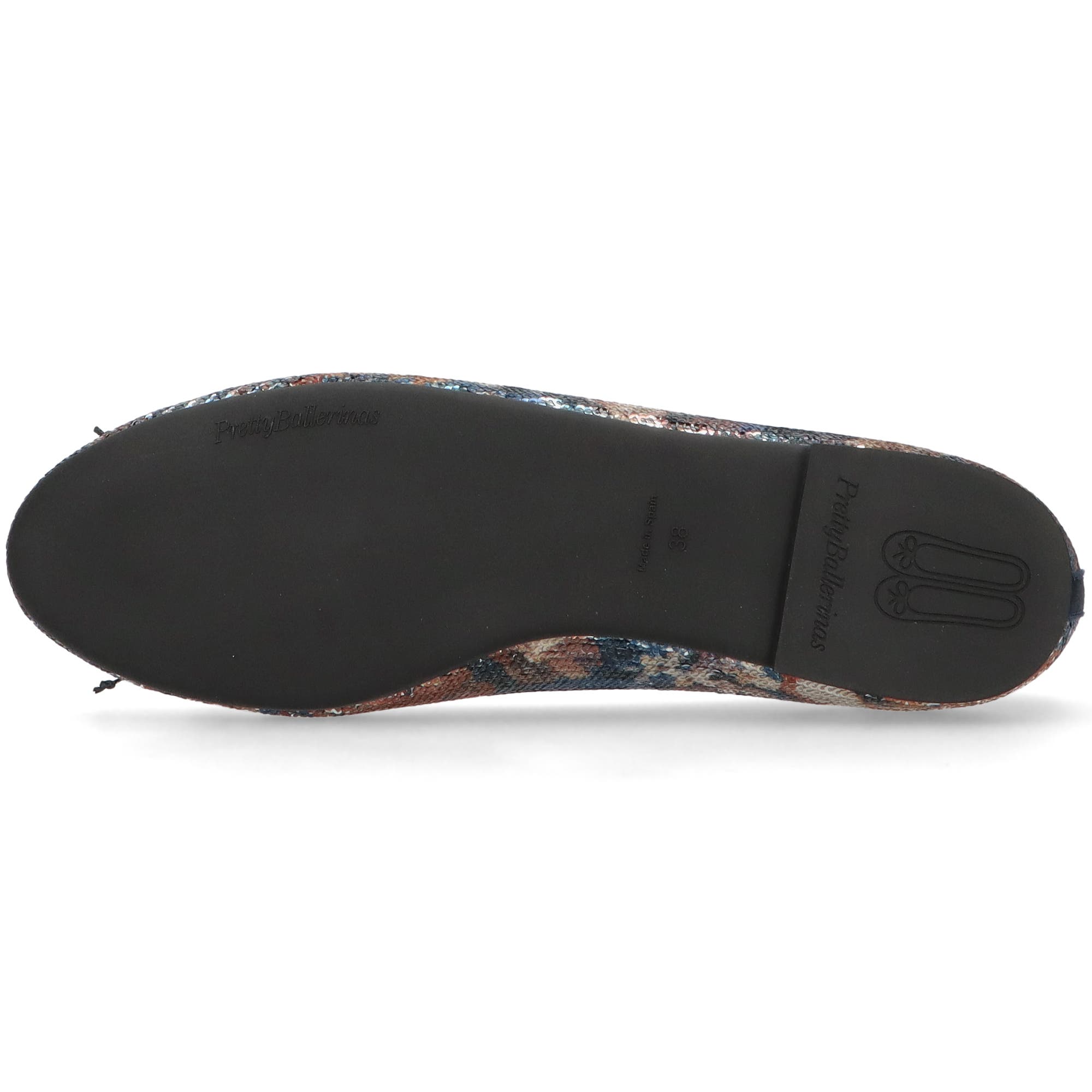 Round Toe Textile Ballet Flat, Alternate, color, Blue and tan