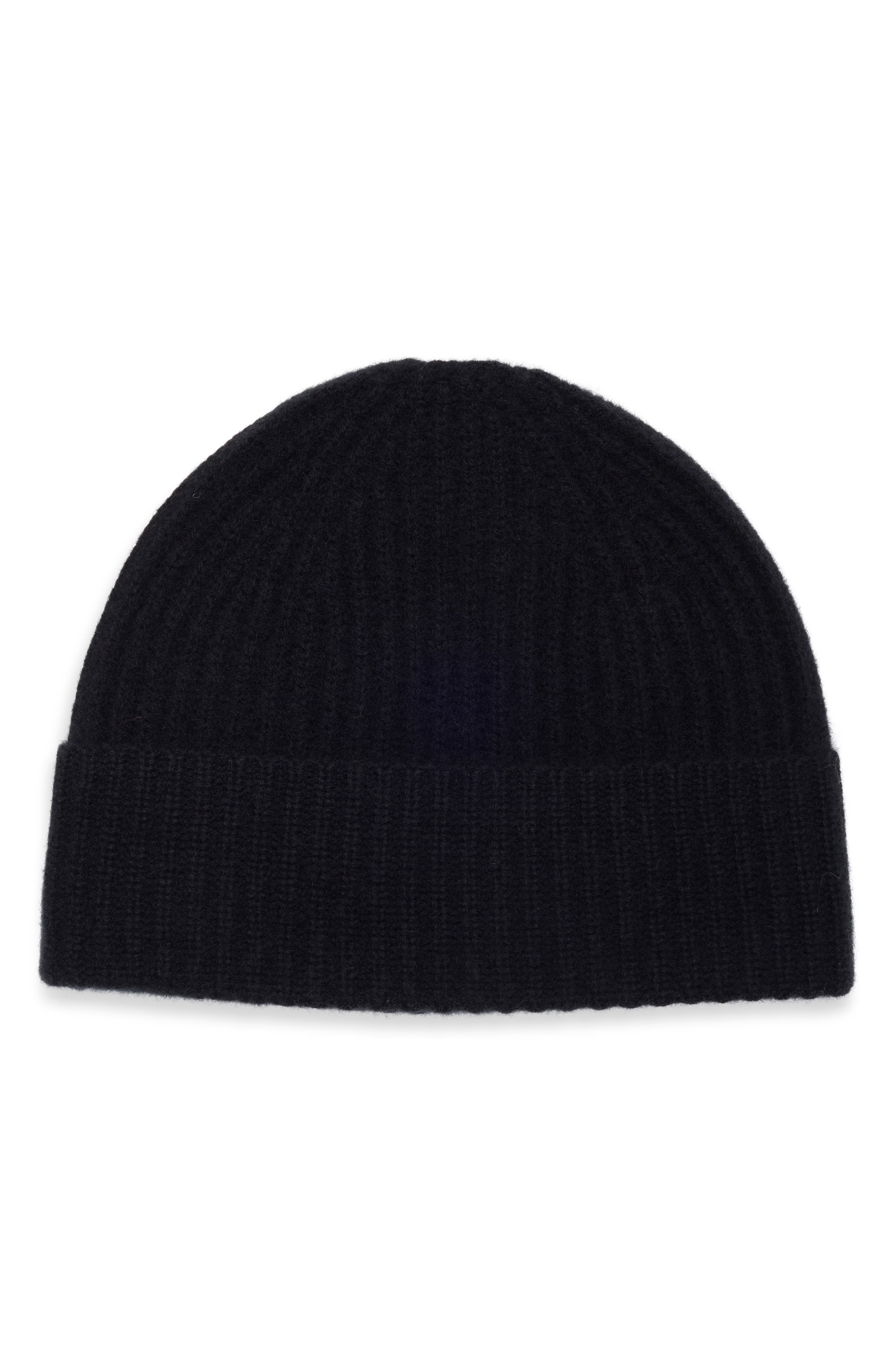 Cashmere Ribbed Cuff Beanie