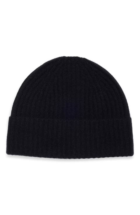 Cashmere Ribbed Cuff Beanie