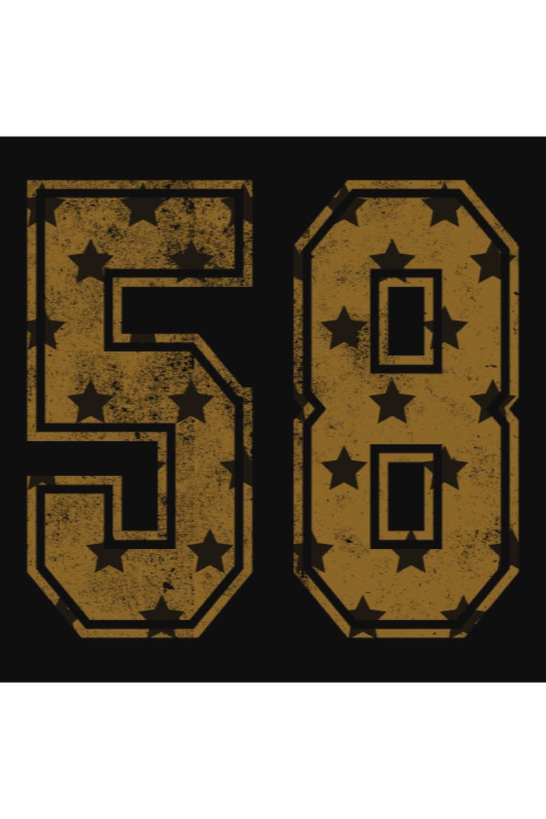 Junior's Lost Gods Number 58 Star  Graphic T-Shirt, Alternate, color, Black