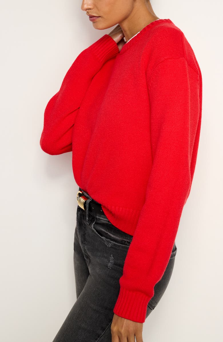 Good American Cozy Crewneck Sweater, Alternate, color, Grenadine003