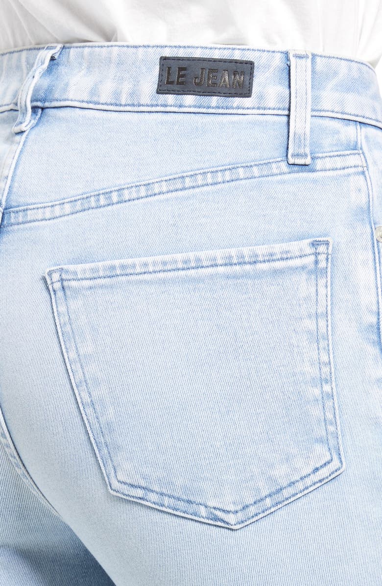 LE JEAN Sabine High Waist Raw Hem Ankle Straight Leg Jeans, Alternate, color, 
