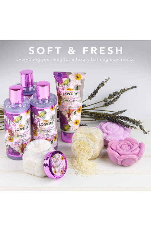 Lovery Vanilla Lavender Bath And Body Gift Basket In Purple