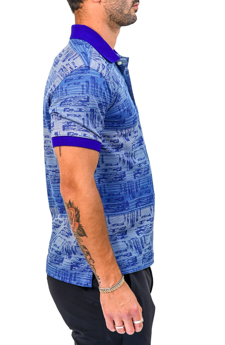 Maceoo Mozartsignaltip Blue Stretch Nylon Polo, Alternate, color, Blue