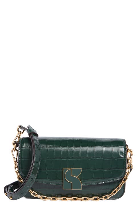 Small Croc Embossed Crossbody Bag