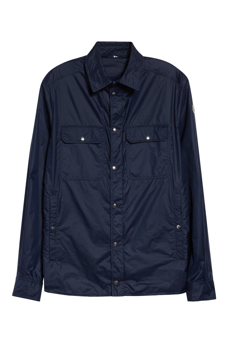 Water Repellent Nylon Ripstop Shirt Jacket, Alternate, color, NAVY BLUE