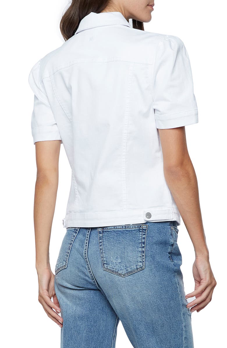 Wash Lab Denim Puff Sleeve Denim Jacket, Alternate, color, Bleached White