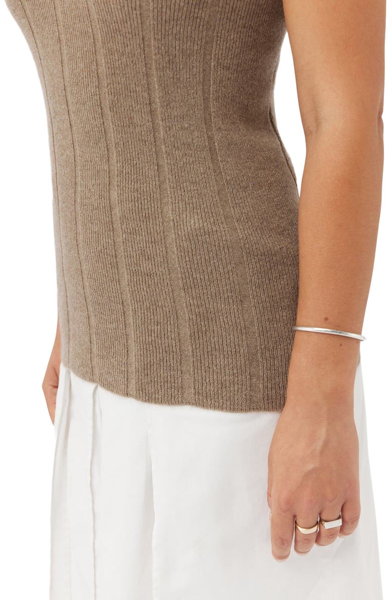 GOBI Mongolian Cashmere T-Neck Cashmere Top, Alternate, color, Taupe