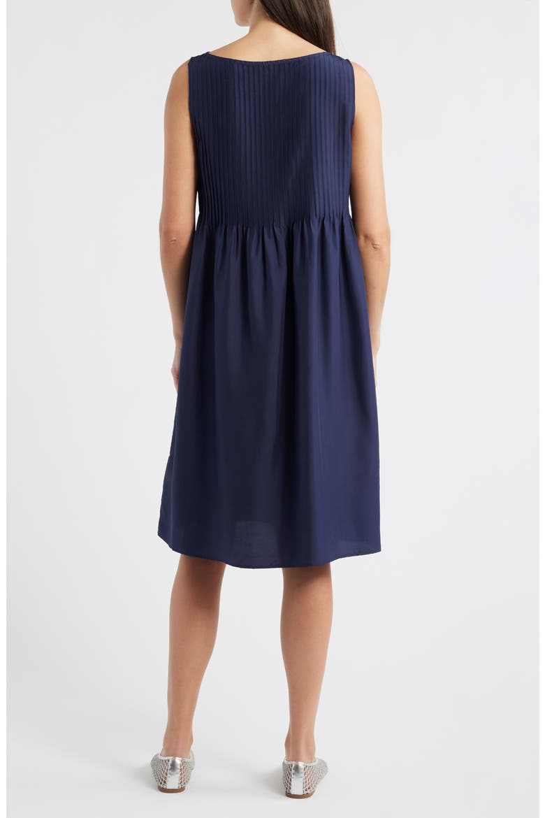 Pleated Silk Dress, Alternate, color, INK
