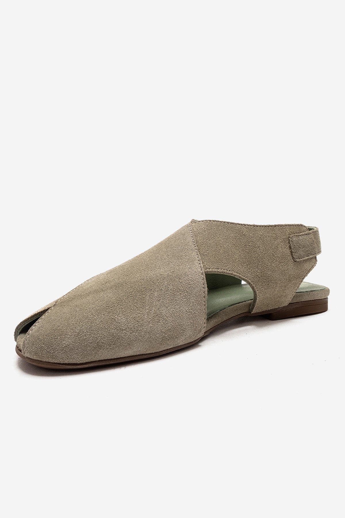 Monaro Leather Sandal, Alternate, color, Green Suede