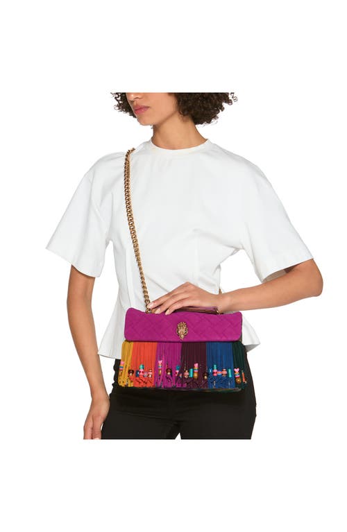 Kurt Geiger London Kensington Leather Fringe Crossbody Bag In Multi