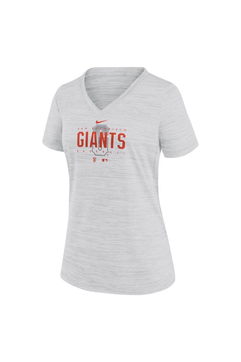 Women's Nike  White San Francisco Giants City Connect Velocity Practice Performance V-Neck T-Shirt, Alternate, color, White