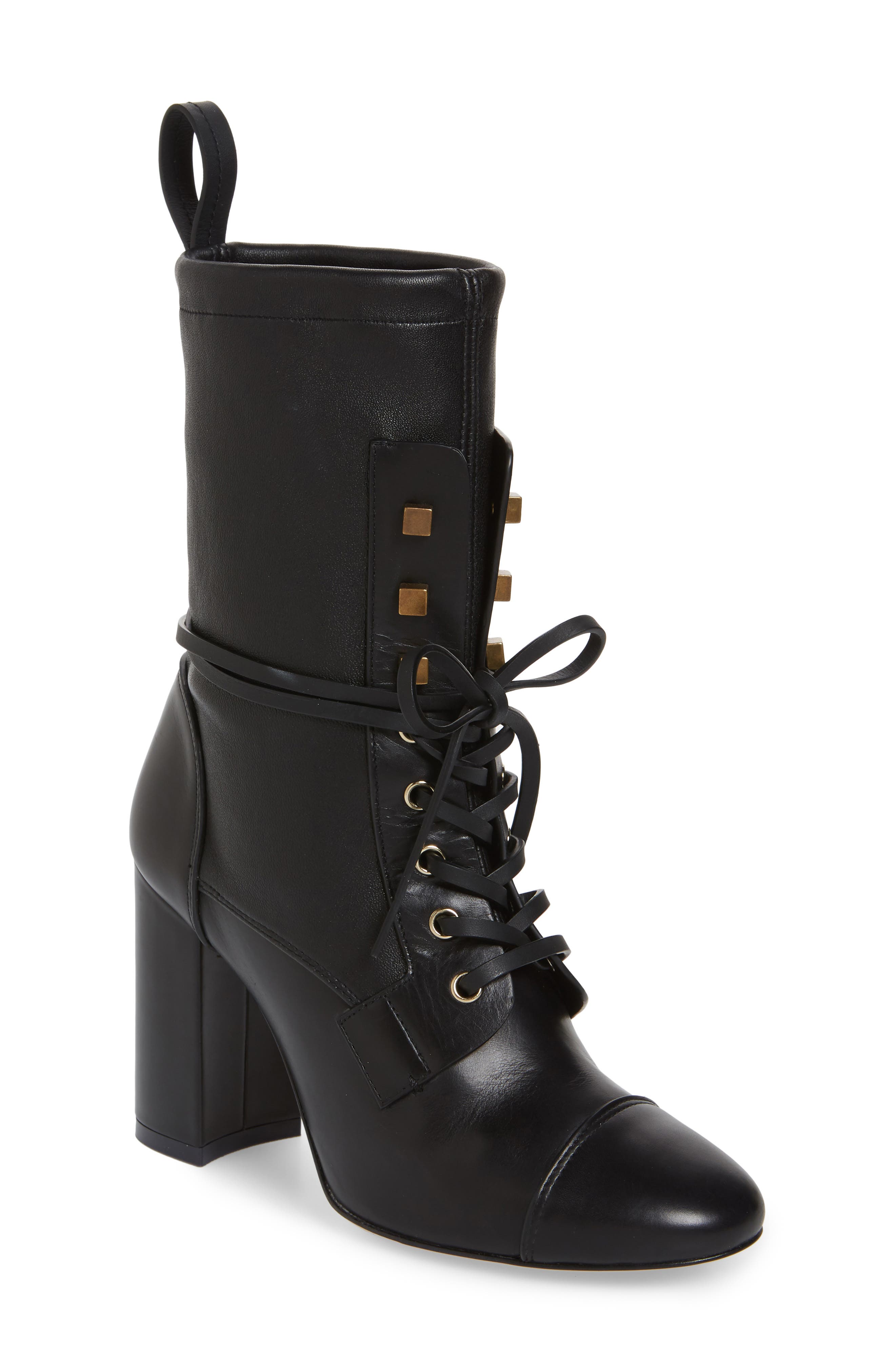 Veruka Lace-Up Boot, Main, color, BLACK TRIPOLI