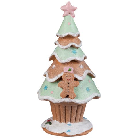 Gingerbread Cupcake Christmas Tree Decoration - 9.5"