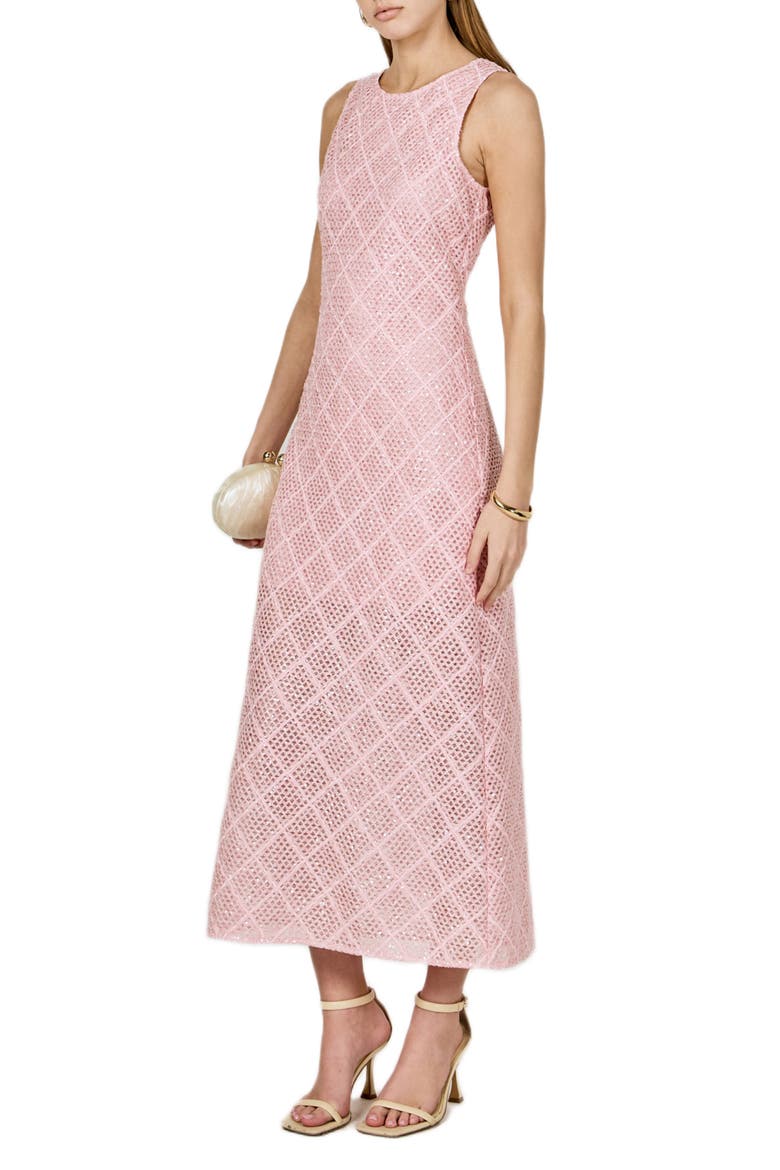 Sequin Open Stitch Dress, Alternate, color, PINK