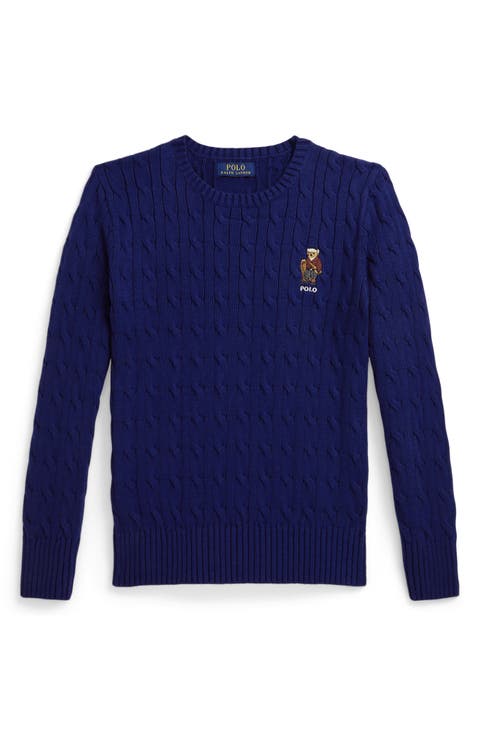 Kids' Cable Knit Cotton Sweater (Big Kid)