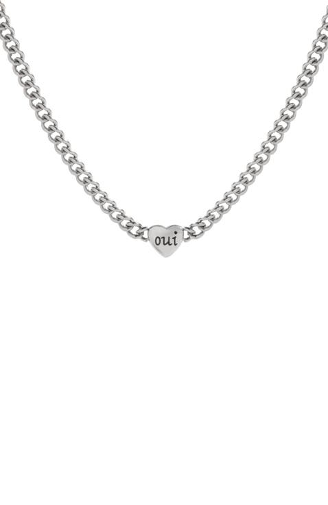 Oui Non Heart Inline Necklace