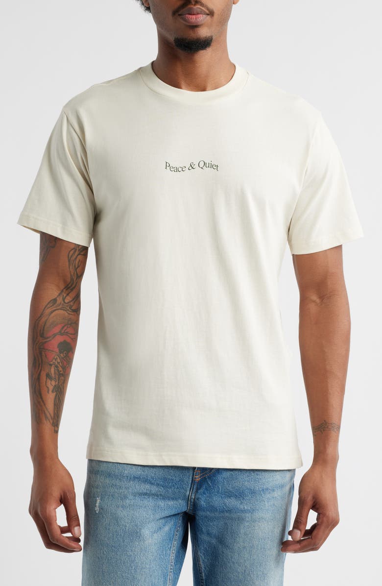 Museum of Peace & Quiet Wordmark Graphic T-Shirt, Main, color, Bone