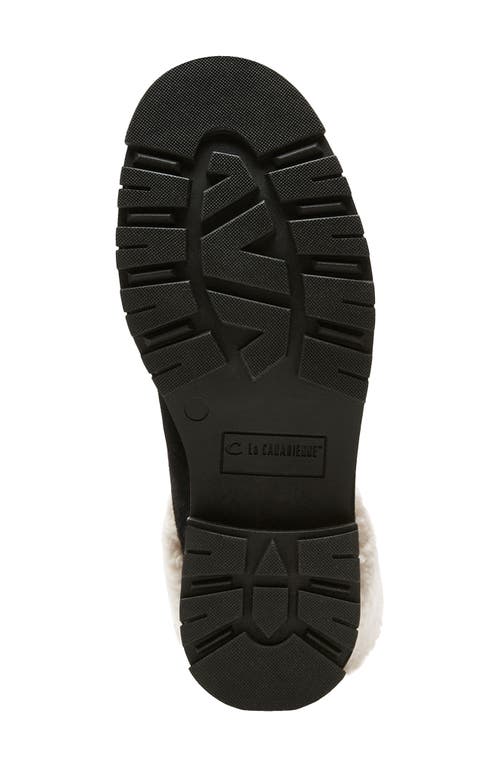 La Canadienne Dwayne Waterproof Genuine Shearling Cuff Bootie In Black