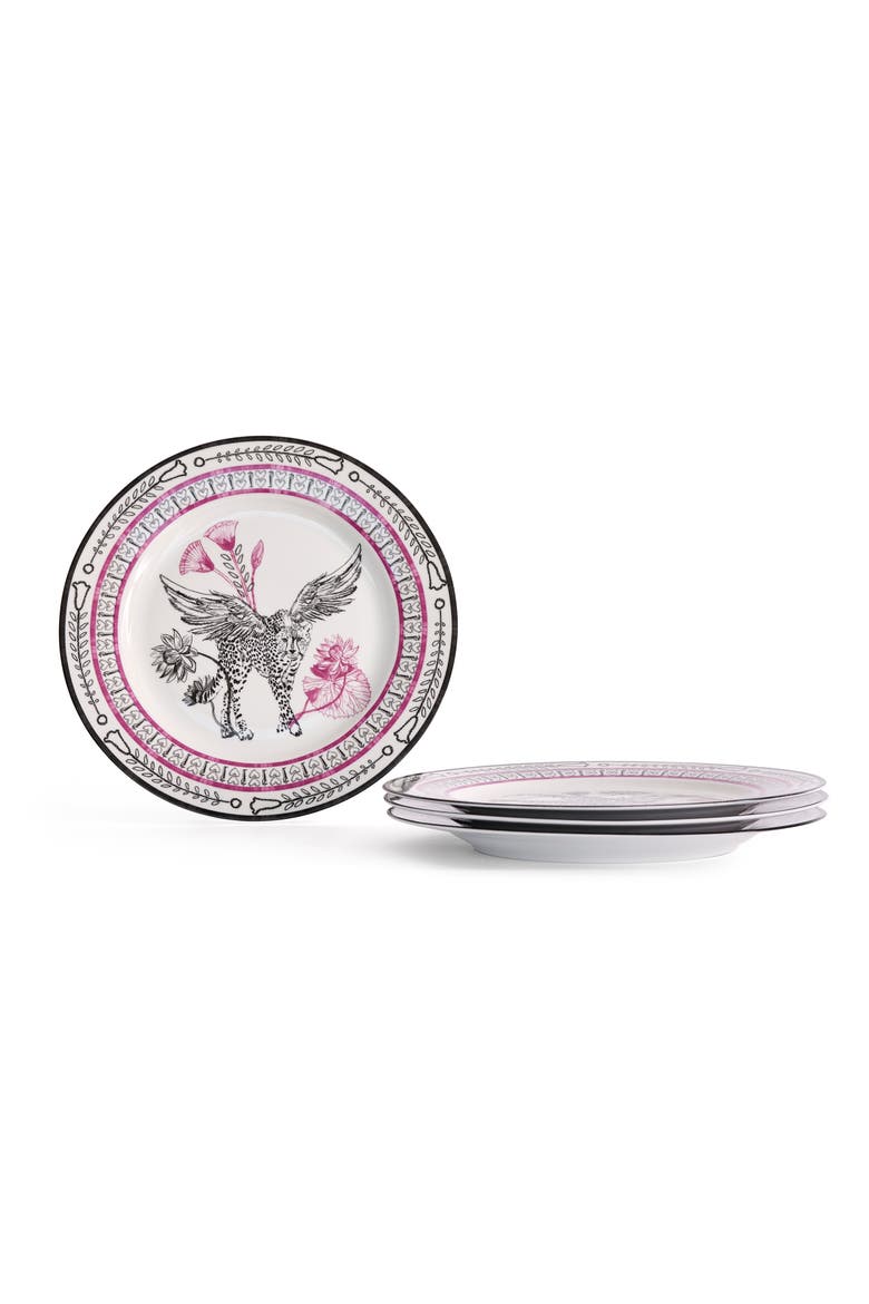 Serengeti Porcelain Dinner Plate Set of 4, Multicolored, Main, color, Multicolored