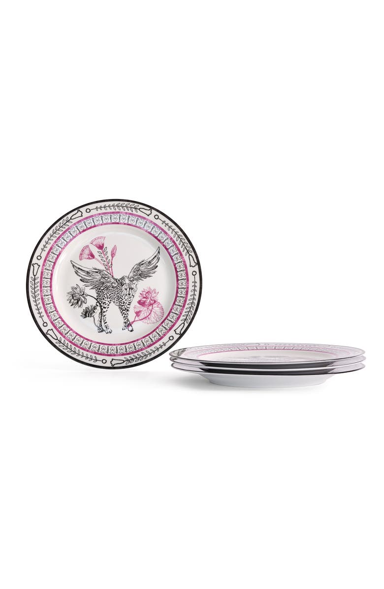 Marchesa Serengeti Porcelain Dinner Plate Set of 4, Multicolored, Main, color, Multicolored