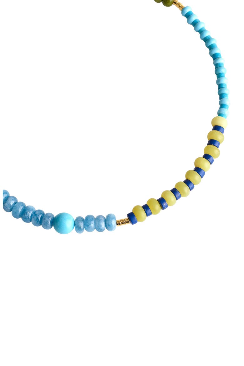 Semiprecious Beaded Choker Necklace, Alternate, color, CLASSIC INDIGO