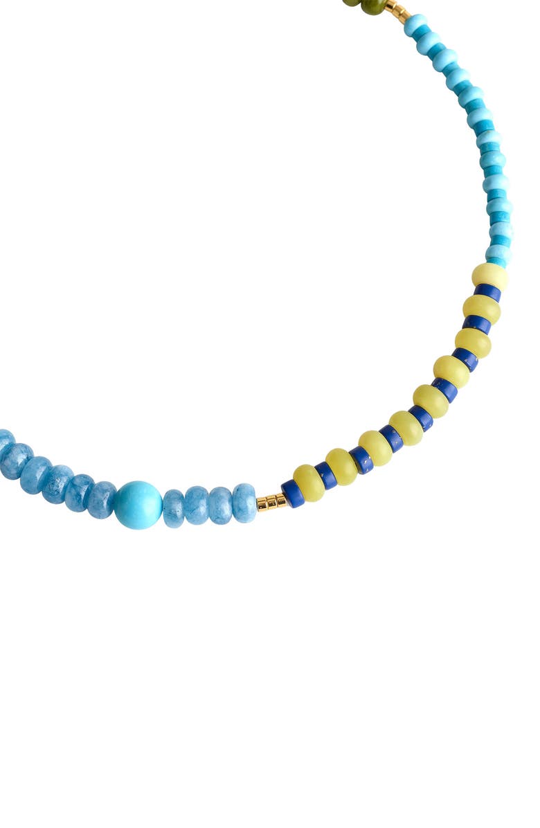 Madewell Semiprecious Beaded Choker Necklace, Alternate, color, Classic Indigo