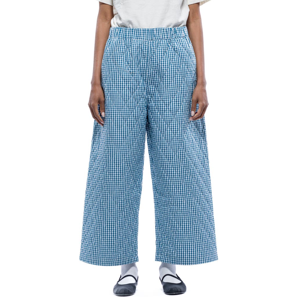 Toit Volant Aretha Quilted Pants in Teal & White Gingham  product