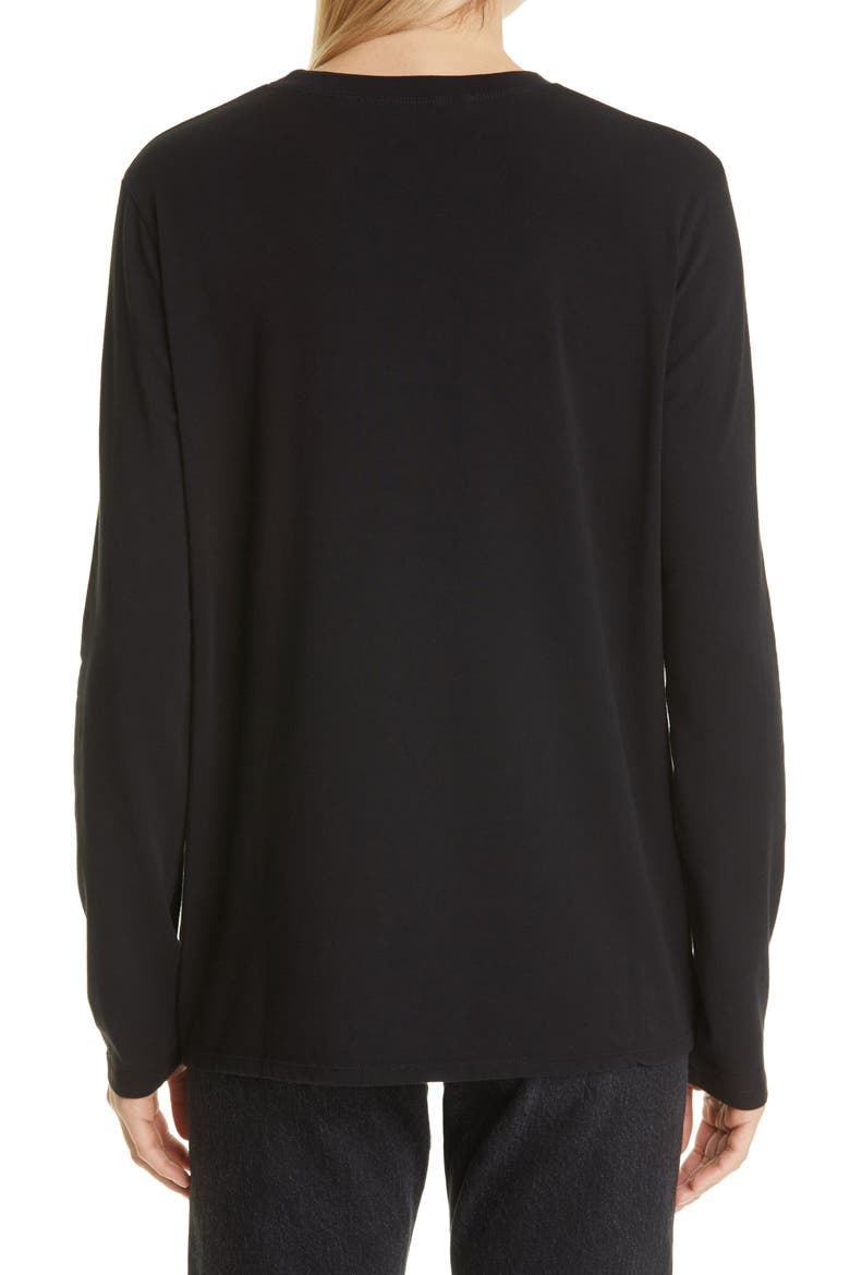 White Label Women's Long Sleeve Logo Graphic Tee, Alternate, color, BLACK