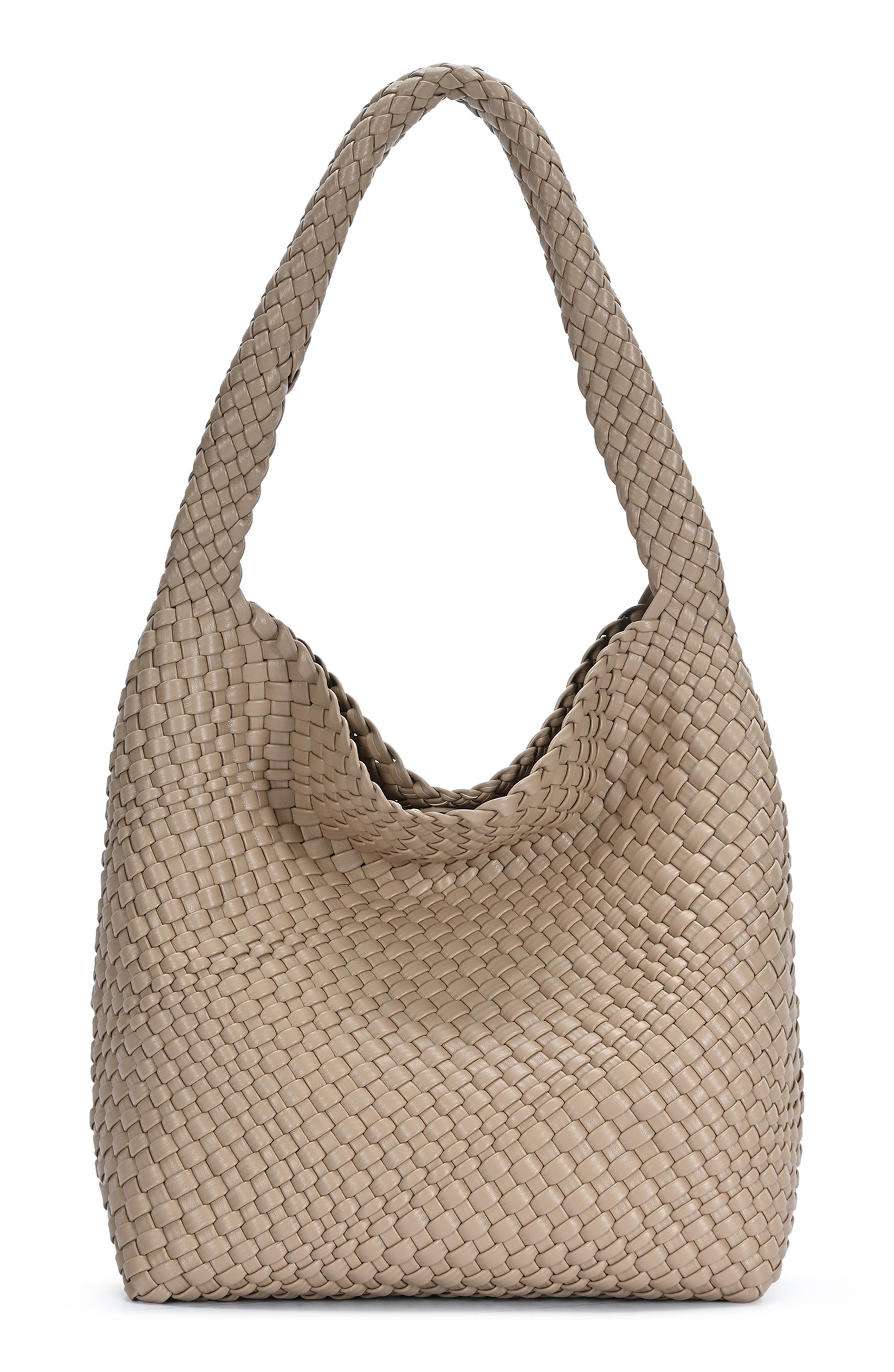 Woven Hobo Bag with Pouch, Alternate, color, TOFU