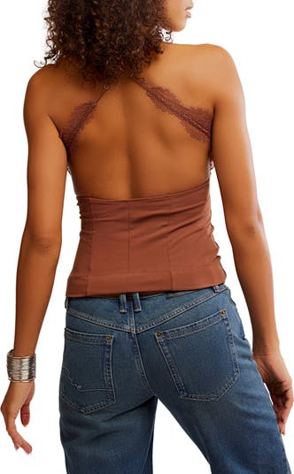 Looking Good Open Back Lace Trim Camisole